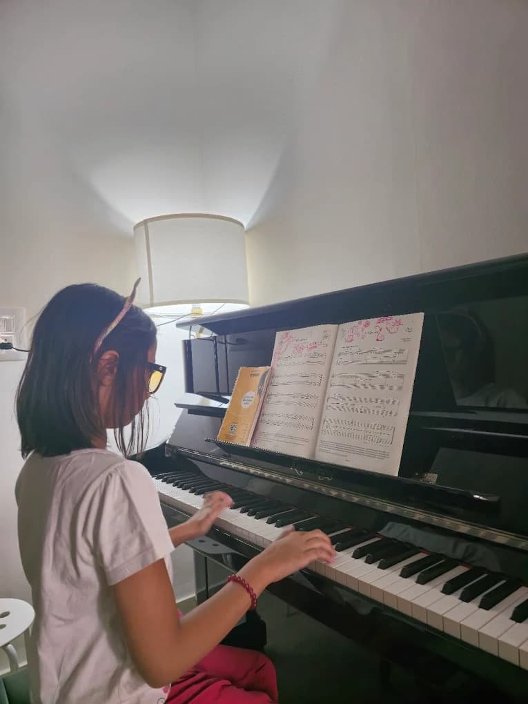 Piano lesson at Rema Music Academy